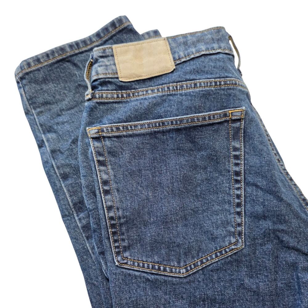 Everlane The Cheeky Straight Jean Women's 31 Crop High Rise Organic Cotton Blue
